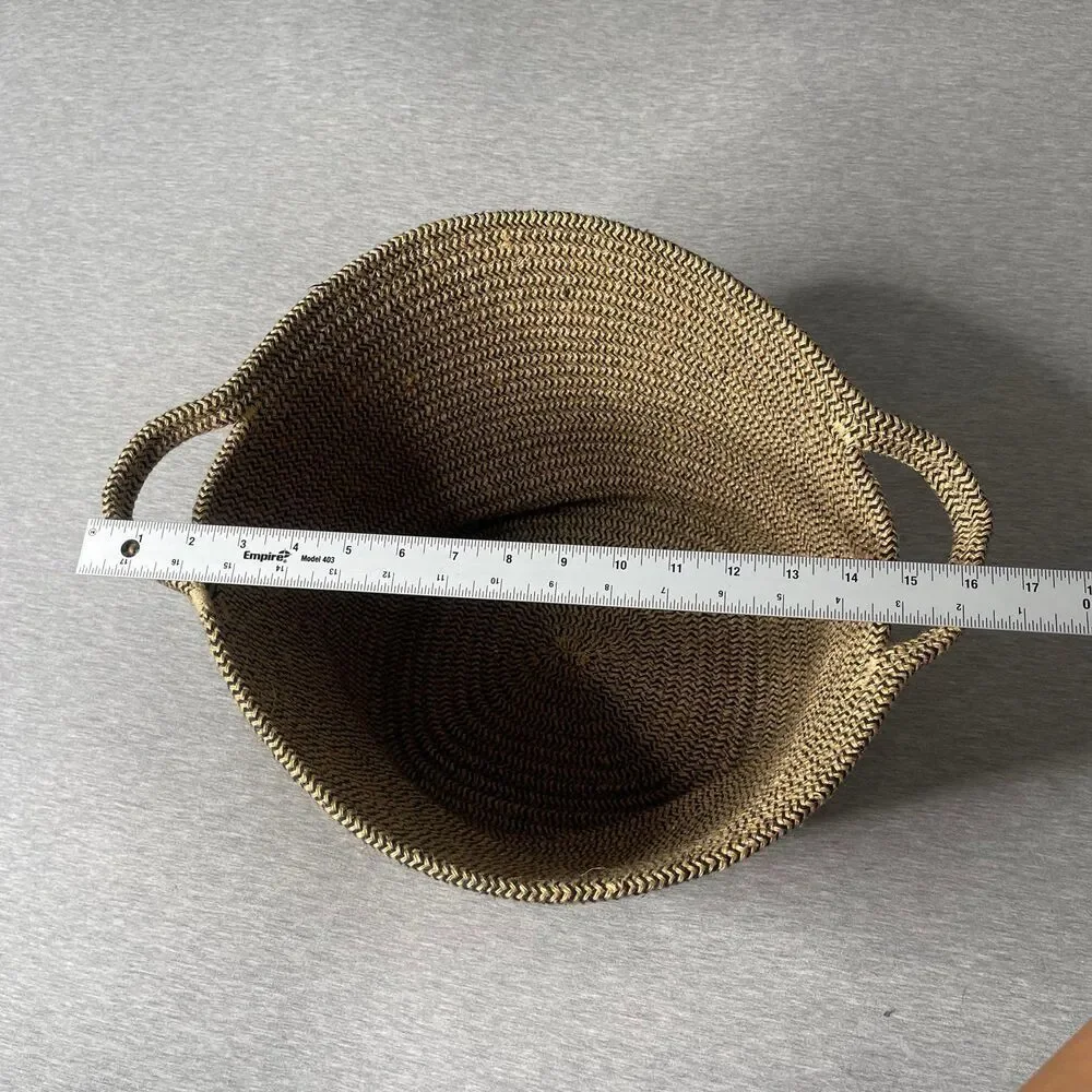 Target Cotton Rope 15” Round Storage Handles Basket